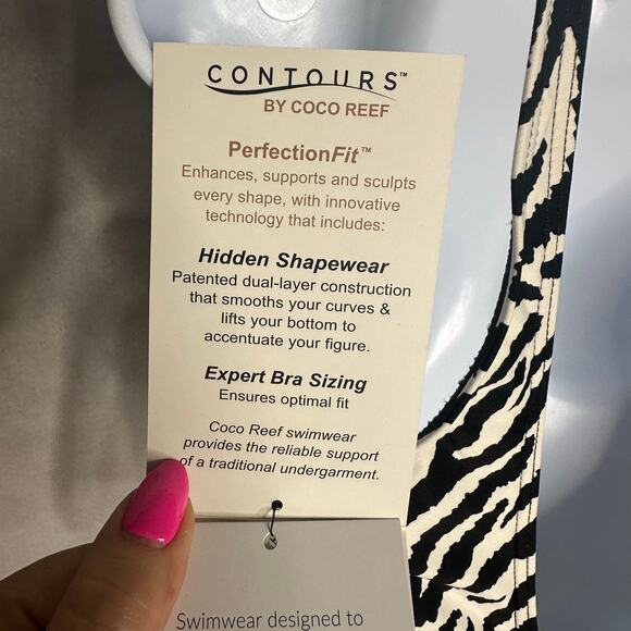 Coco Reef Contours Women’s Zebra Underwire One Piece Swimsuit | Size 10 34C New - Picture 10 of 13